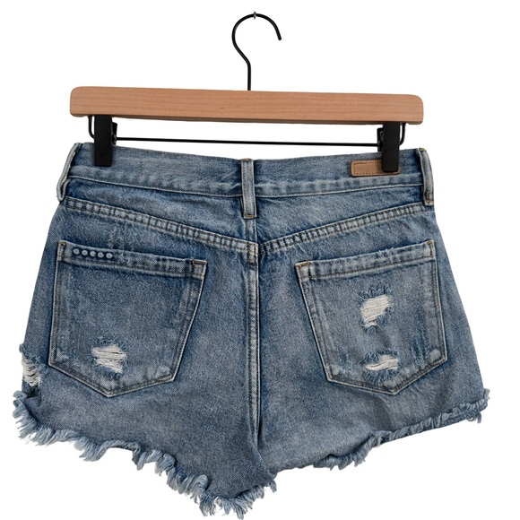Blank NYC Light Blue Distressed Jean Shorts - Picture 3 of 6